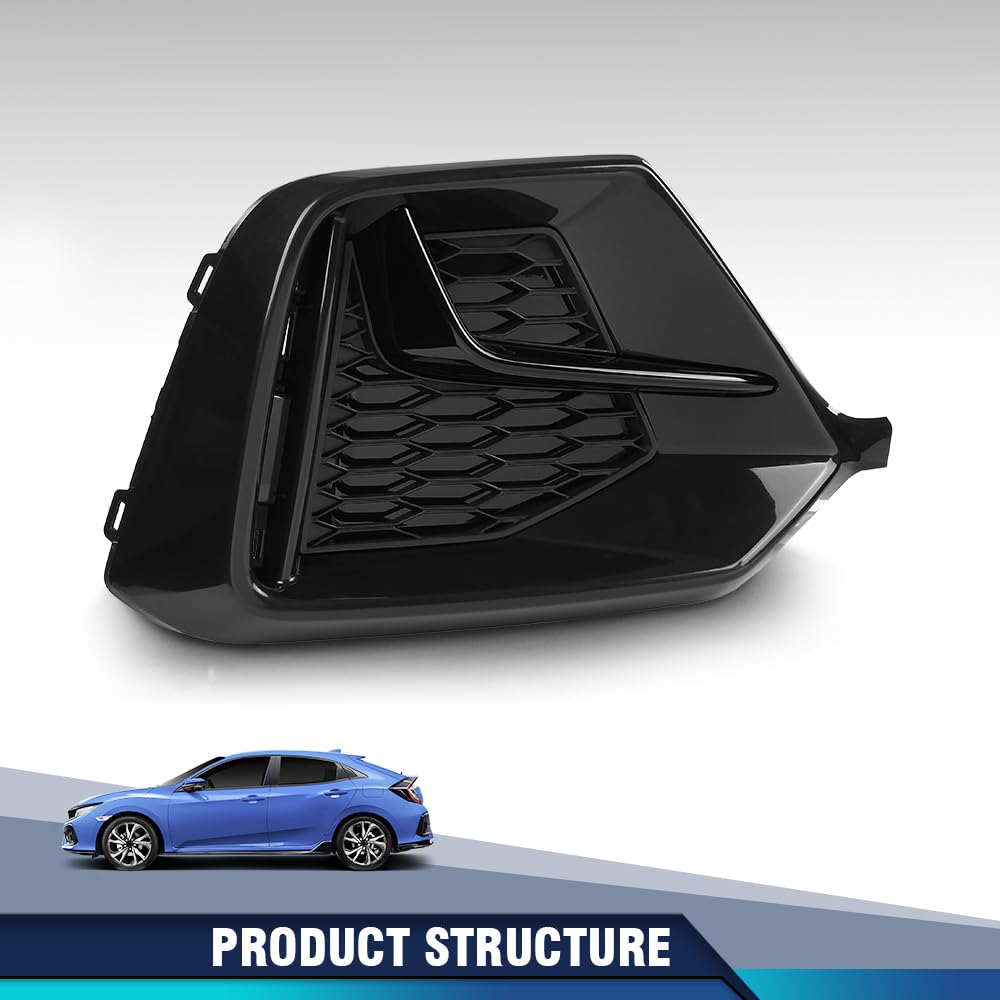 PIT66 Rear Bumper Trim Driver Side Compatible with Honda Civic 2020 2021