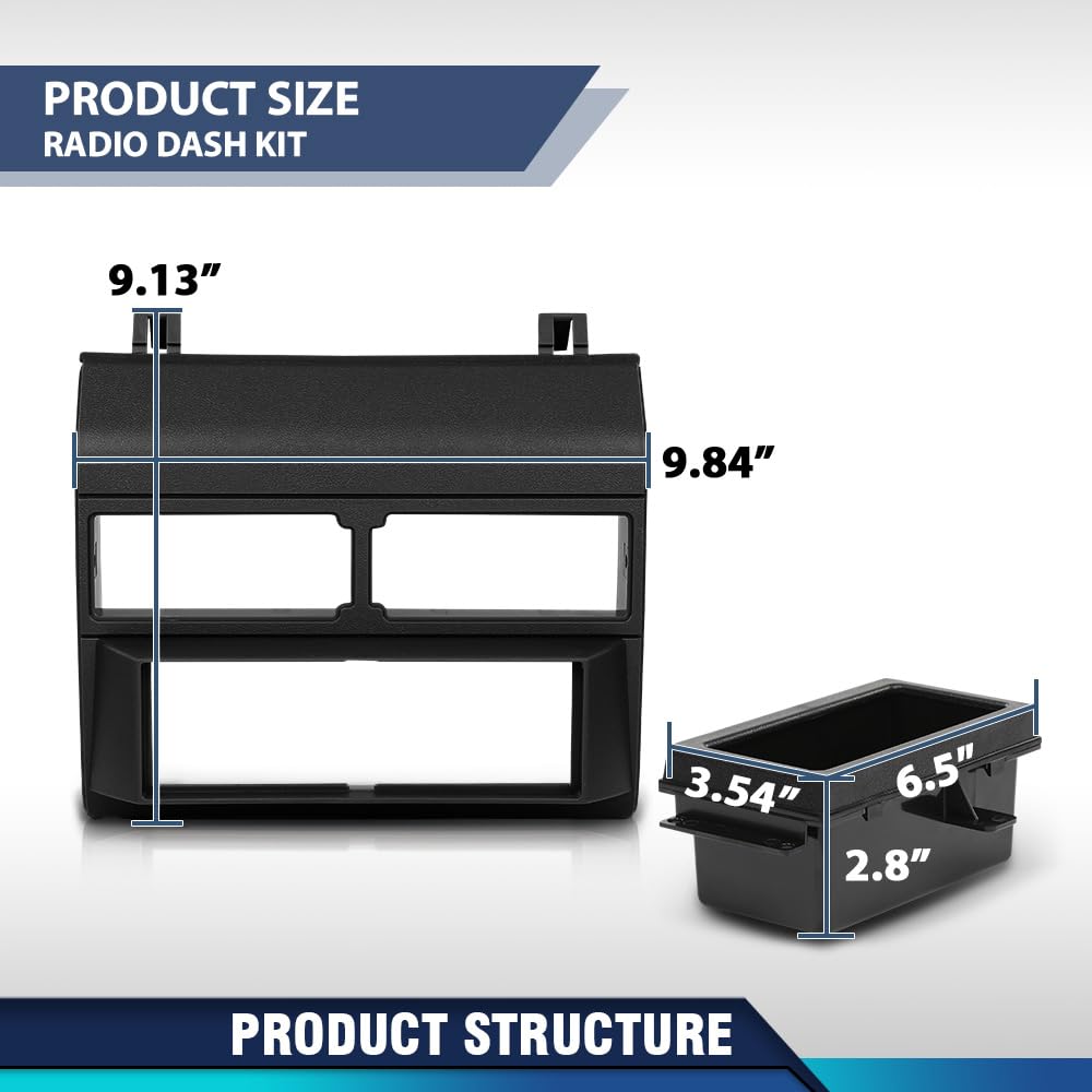 PIT66 Dash Pad Cover Fit Chevy GMC Trucks 1988-1994, Black