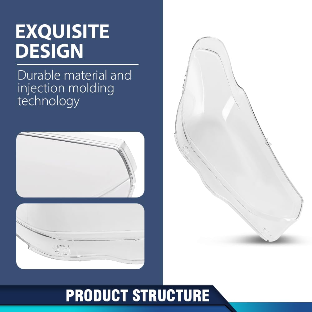 PIT66 Headlight Lens Headlamp Cover Pair Compatible with BMW X3 X4 G01 G02 G08 2018-2021 63117466131, 63117466132 Clear