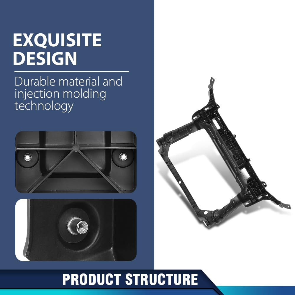 PIT66 Front Radiator Support Compatible with Ford Edge 2011 2012 2013 2014 CT4Z16138C, FO1225230 Black