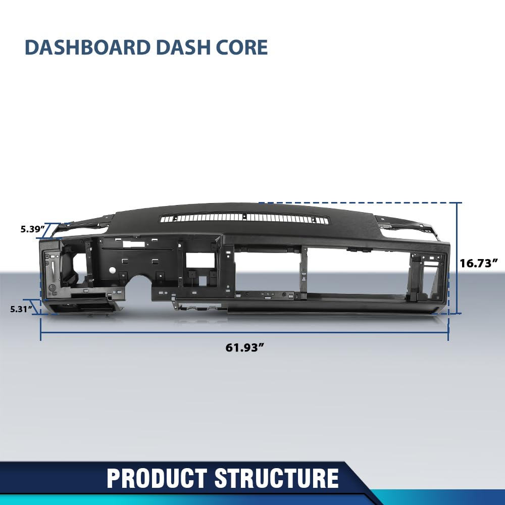 PIT66 Black Dash Core Fits Chevy Blazer GMC Yukon Suburban 1992‑1994