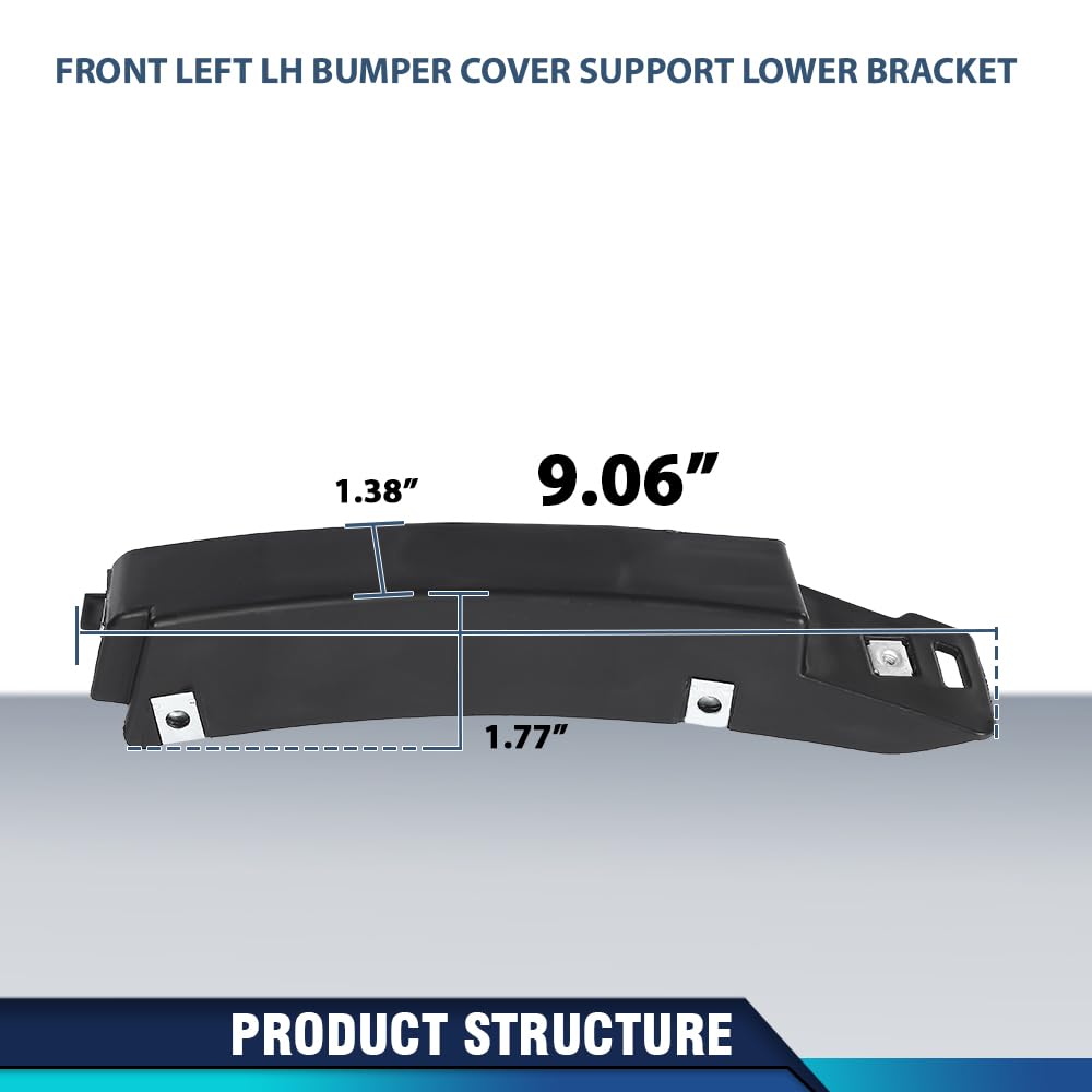 PIT66 Front Left Bumper Cover Support Lower Bracket, GM1026101 Black