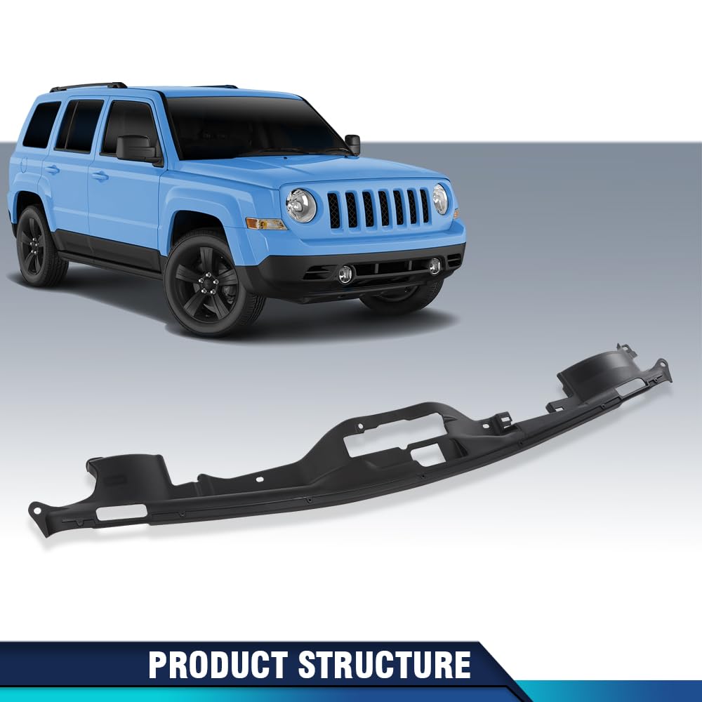 PIT66 Radiator Support Cover Upper Compatible with Jeep Patriot 2011-2017 Dark Gray