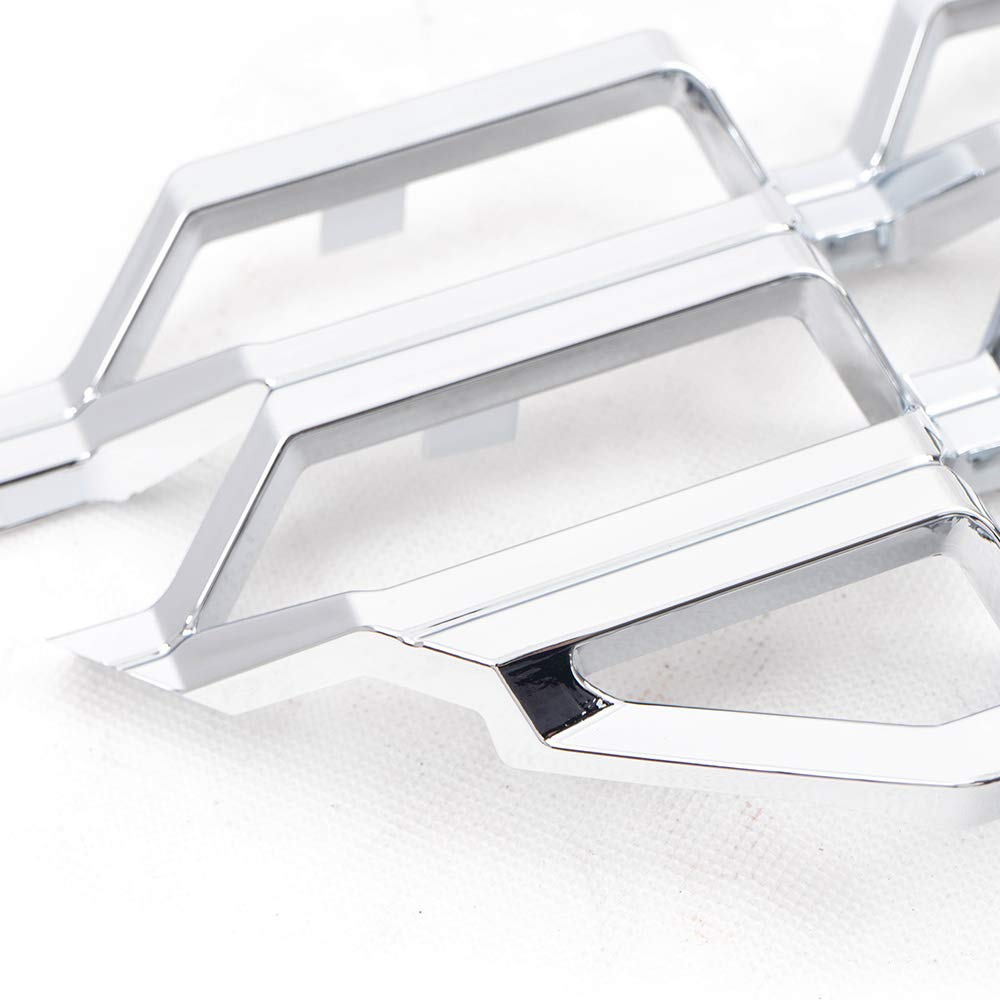 PIT66 1Pc Chrome Lower Bumper Grille Skin Guard Snap On Insert Compatible with Chevy 2016-2018 Silverado 1500 Grill