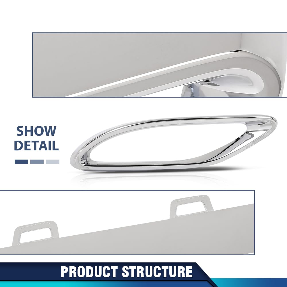 PIT66 Rear Bumper Cover Exhaust Pipe Hole Trim Left Driver Side Fit Benz E400 A220 E450 E350 E53 AMG 4Matic Base 2018-2023,Fit A-Class w/AMG Package,Fit E-Class w/AMG Package 2058852221, MB1138107