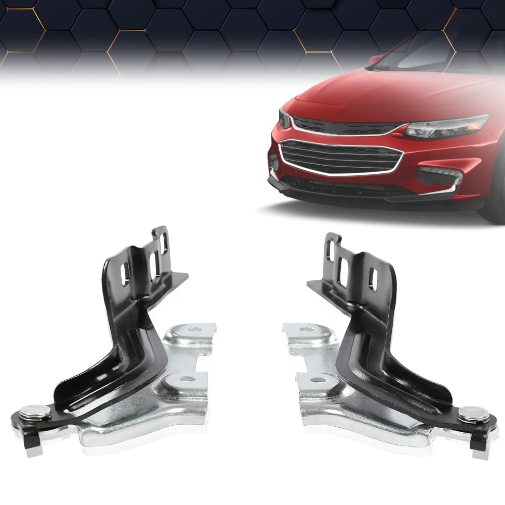 G-PLUS Hood Hinge Set Left Driver and Right Passenger Side Compatible with 2016-2022 Chevy Malibu Left Right Hood Hinge Assembly 23134811 GM1236171 23134810 GM1236170