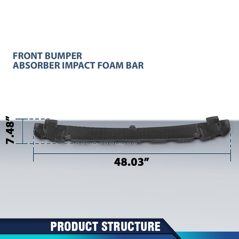 PIT66 Front Bumper Absorber Impact Foam Bar, Black