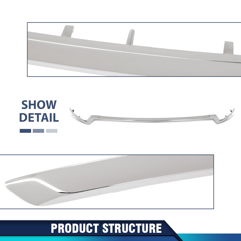 PIT66 3 PCS Front Lower Bumper Trim Moldings Left & Right & Center