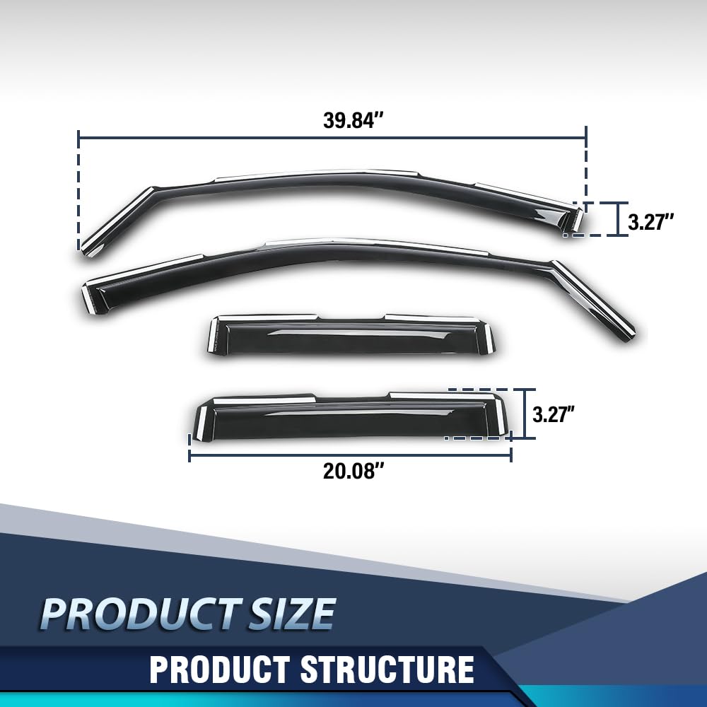 PIT66 in-Channel Window Visors Rain Guards PC Somke 4PCS