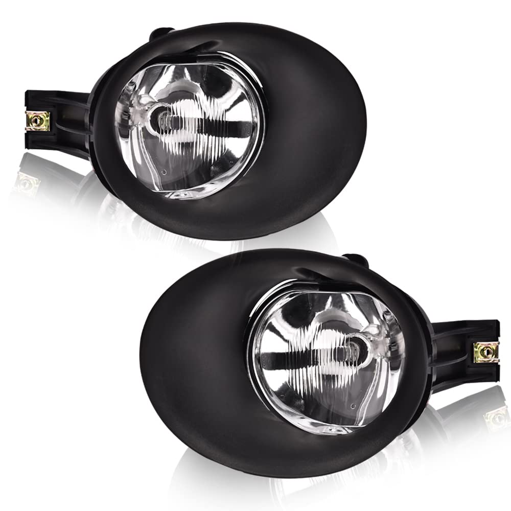 PIT66 Front Bumper Fog Lights and Fog Lights Bezel Set, Compatible with 2002-2008 Dodge Ram 1500/2003-2009 Dodge Ram 2500 3500 Driver & Passenger Side Left/Right, 55077474AC, 55077475AE