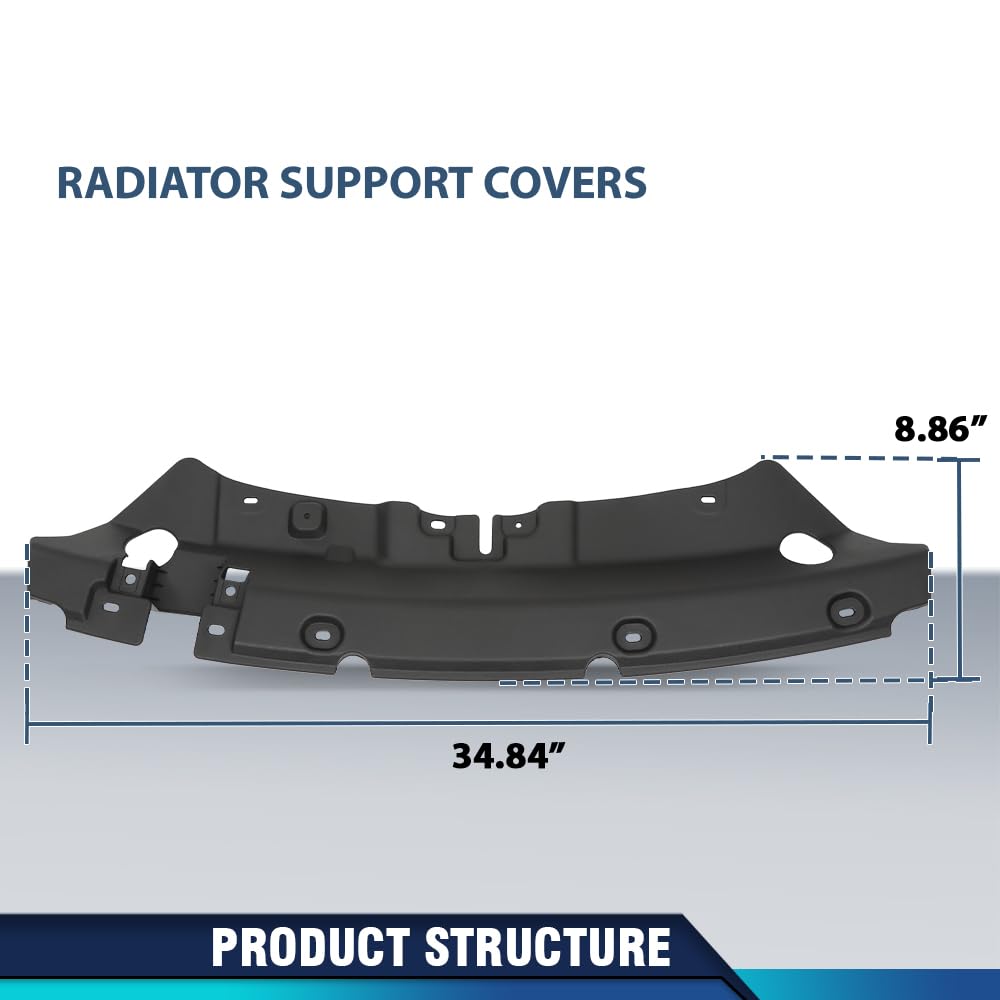 PIT66 Radiator Support Covers Black Compatible with Ford Escape SEL 2013 (submodel: S, SE, Titanium) 2013-2016 CJ5Z8327A, FO1224105