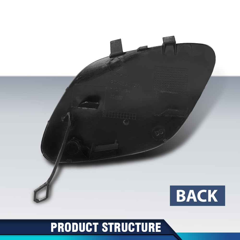 PIT66 Front Bumper Tow Eye Hook Cover Cap Compatible with Benz C63AMG W205 C300 C400 2015-2018 2058850724, A2058850724 Black
