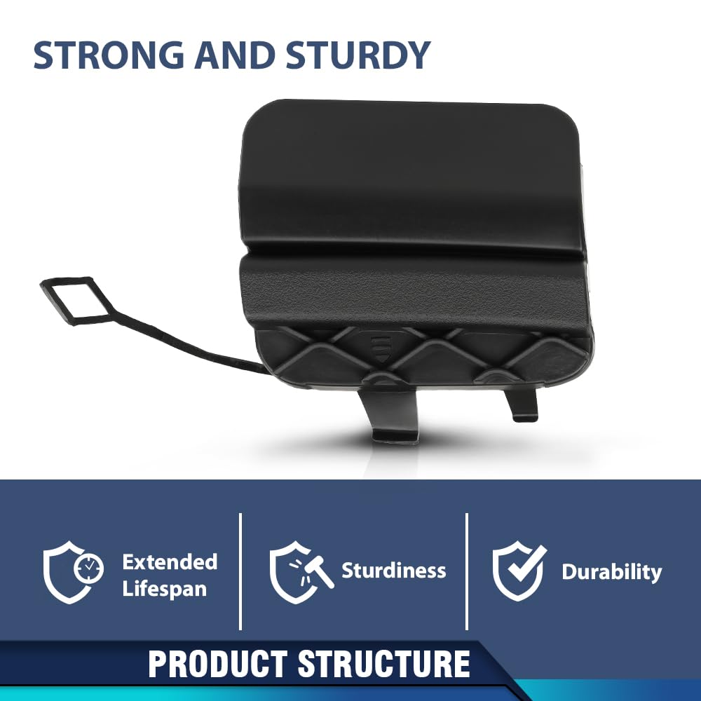 PIT66 Rear Bumper Tow Hook Cover Compatible with Benz C 300 350e 400 450 43 63 2015-2020 2058850256 Black