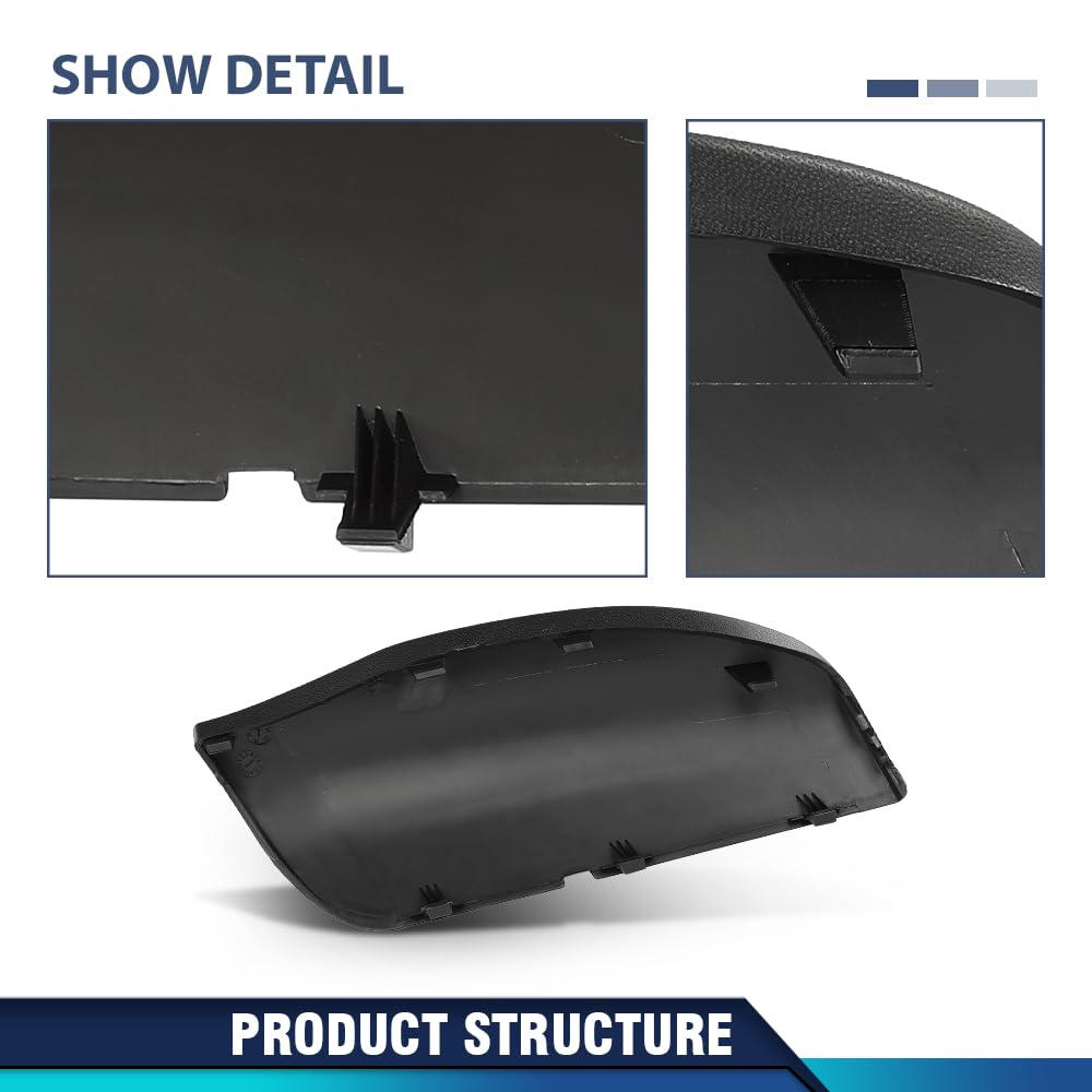 PIT66 Front Bumper Tow Hook Eye Cover Cap Right Passenger Side Compatible with Porsche Cayenne 2008-2010 95550515610G2X, 955 505 156 10 G2X Black PP