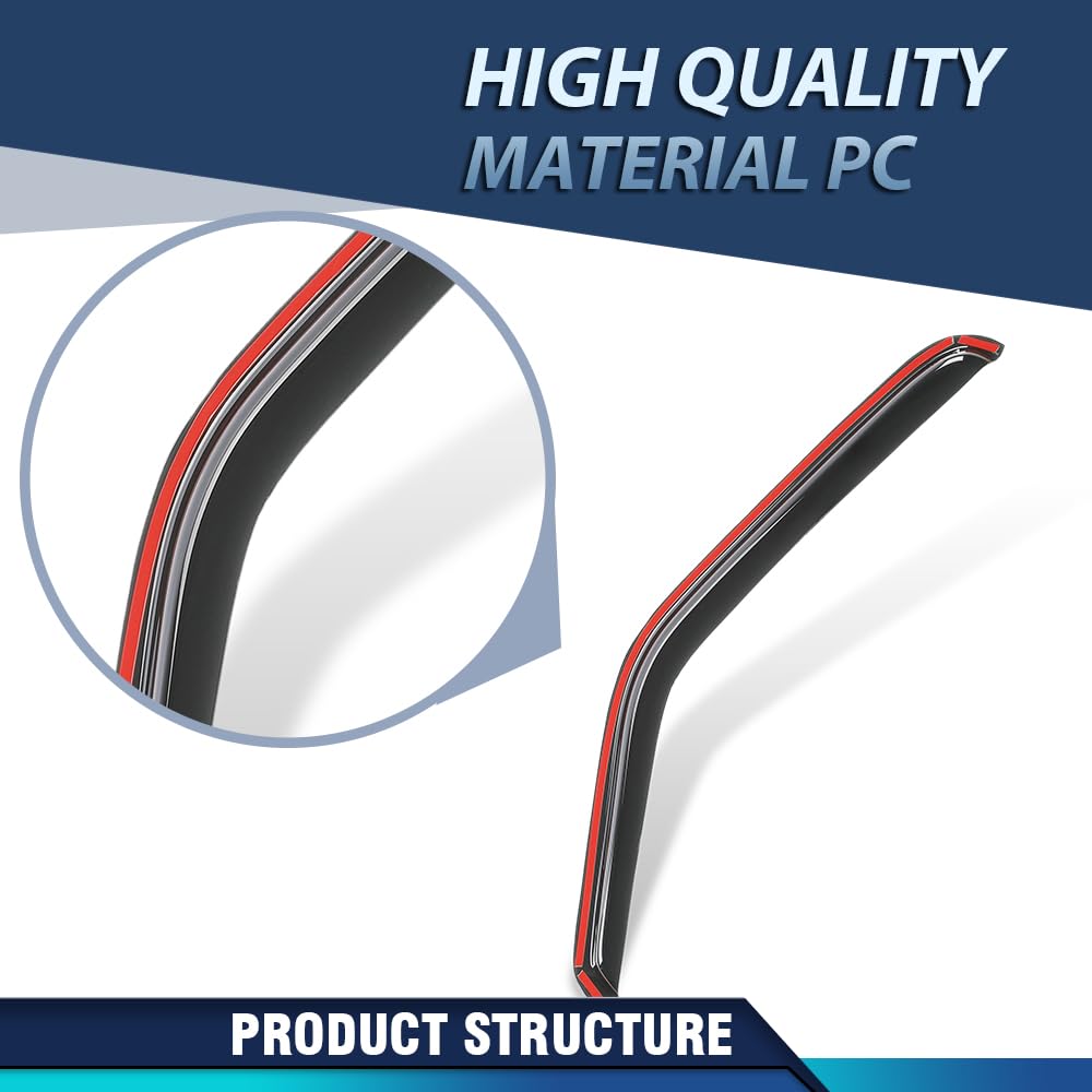 PIT66 in-Channel Window Rain Guards Fit Ford Ranger All Models 1993-2004