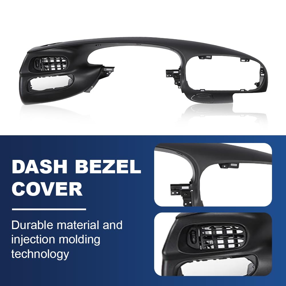 PIT66 Black Dash Pad Bezel Fit Ford F150 1997-2003/Expedition 1997-2003