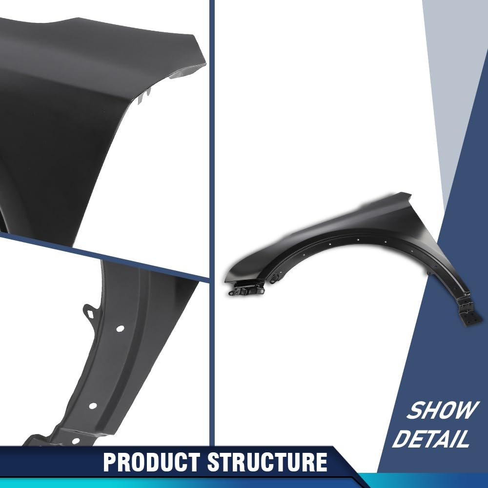 PIT66 Front Left Driver Side Fender 1PC Compatible with Cadillac XT4 (submodel: Luxury, Premium Luxury, Sport) 2019 2020 2021 2022 2023 84216122, GM1240412 Black