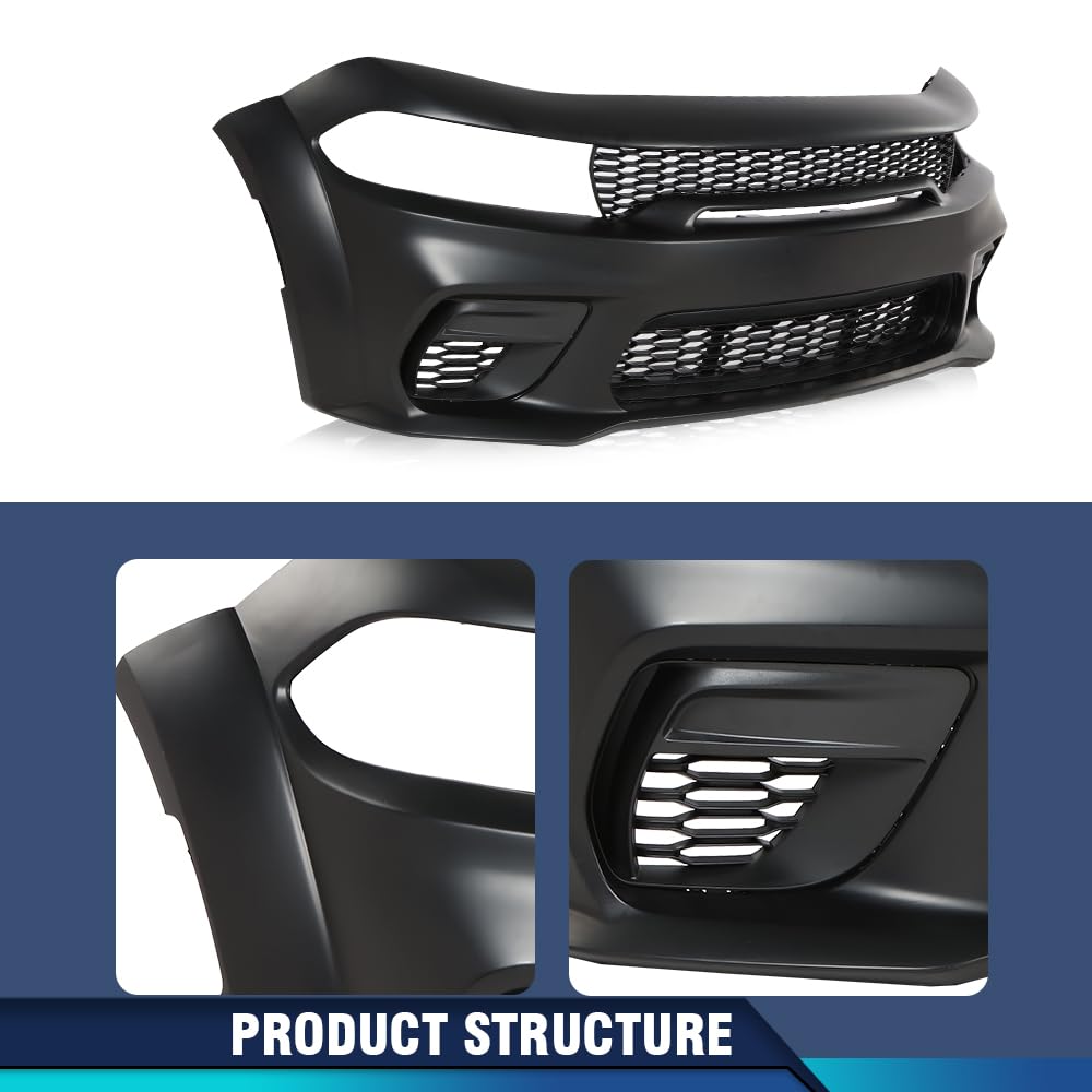 PIT66 Front Rear Bumper Body Kit Fit Dodge Charger SRT Style 2015-2023
