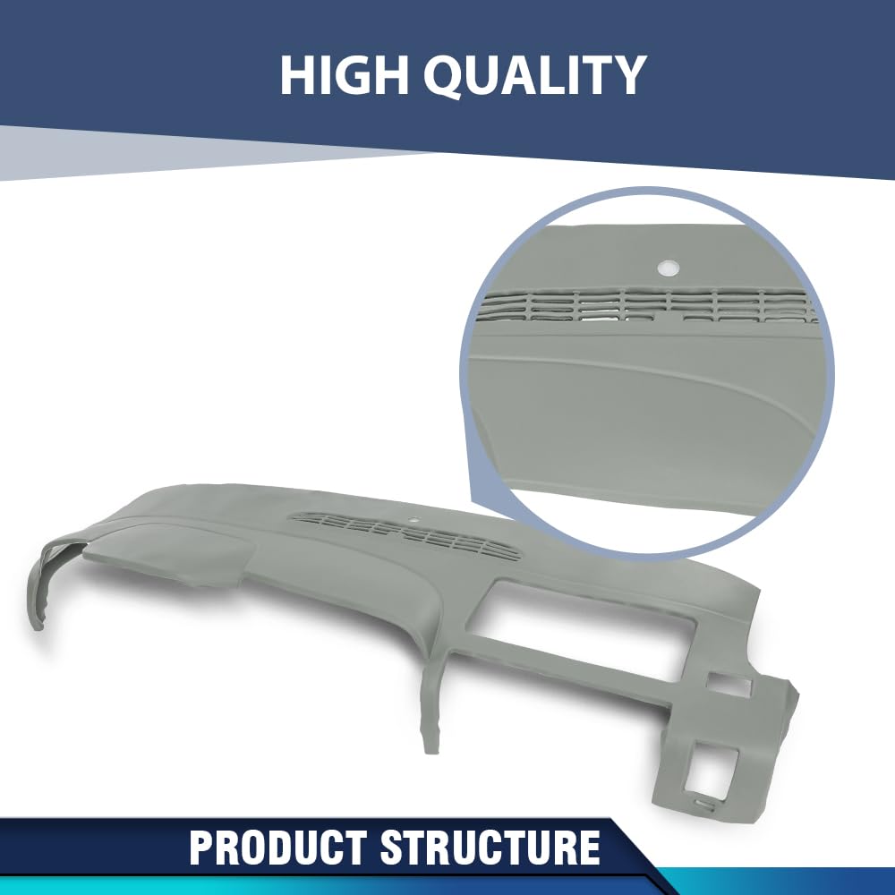 PIT66 TPE Dash Cover Bezel Fit Chevy Silverado GMC Sierra 2007-2013 Gray