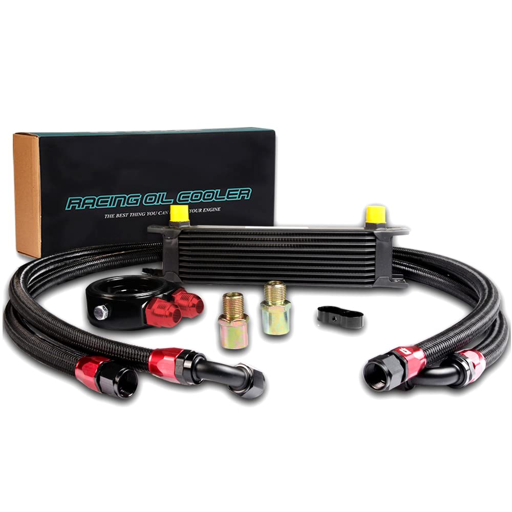 PIT66 10 Row 10AN Universal Aluminum Engine Transmission Oil Cooler Kit