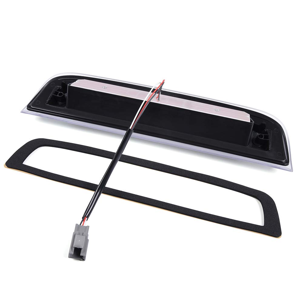 PIT66 LED 3rd Brake Light, Compatible with 14-18 GMC Sierra 1500/15-18 GMC Sierra 2500HD 3500HD/14-18 Chevy Silverado 1500/15-18 Chevy Silverado 2500HD 3500HD Brake Lamp Clear Lens Chrome Housing