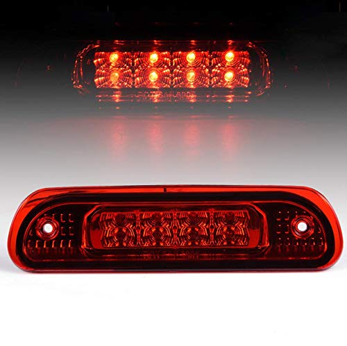 PIT66 LED 3rd Brake Light, Compatible with 99-04 Jeep Grand Cherokee High Mount Third Stop Tail Parking Light Chrome Housing Red Lens