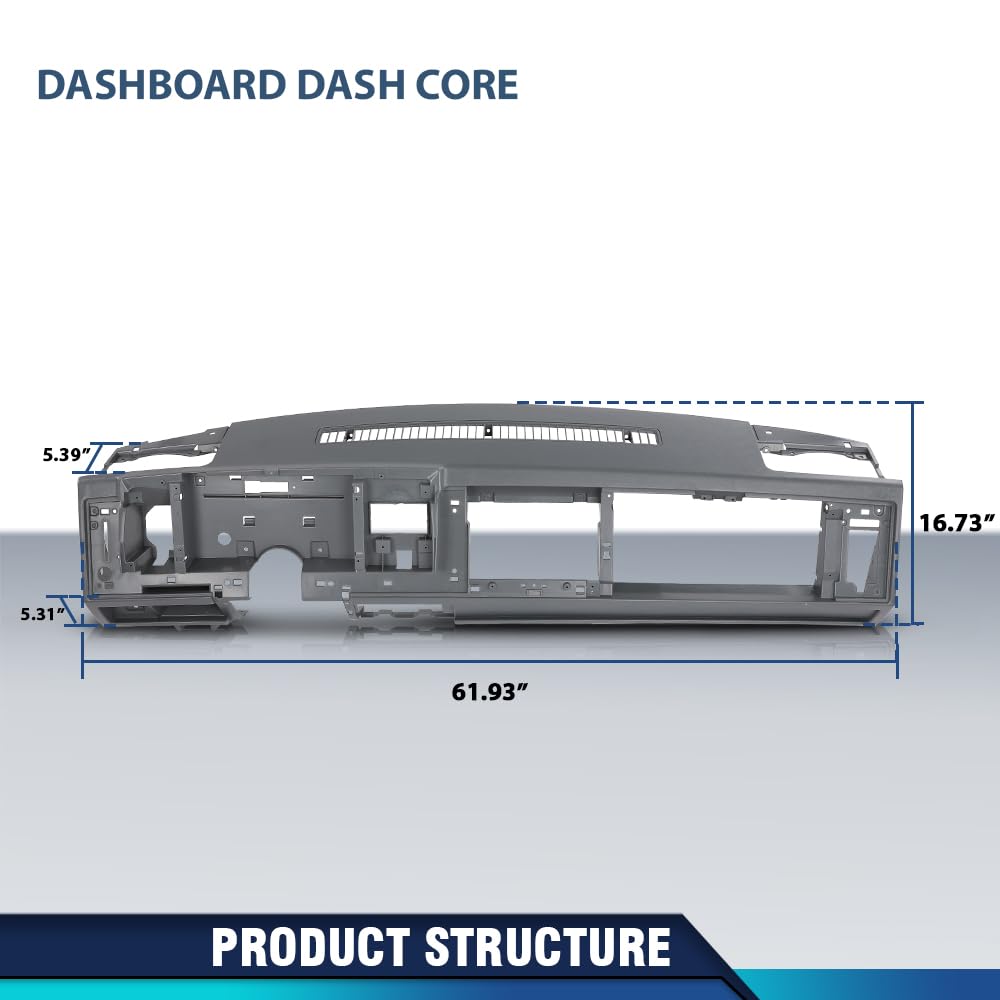 PIT66 Dash Core Panel Fit Chevy GMC Trucks Blazer Yukon 1988-1994 Gray