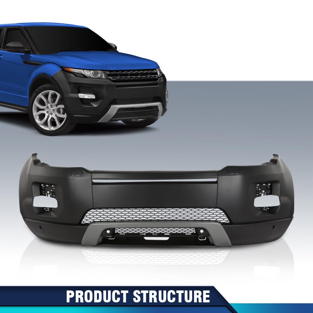 PIT66 Front Bumper Cover Fit Range Rover Evoque 2012-2015 101-59170C Black