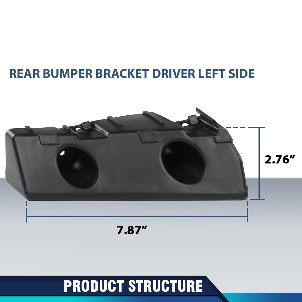 PIT66 Rear Bumper Bracket Driver Left Side, Black