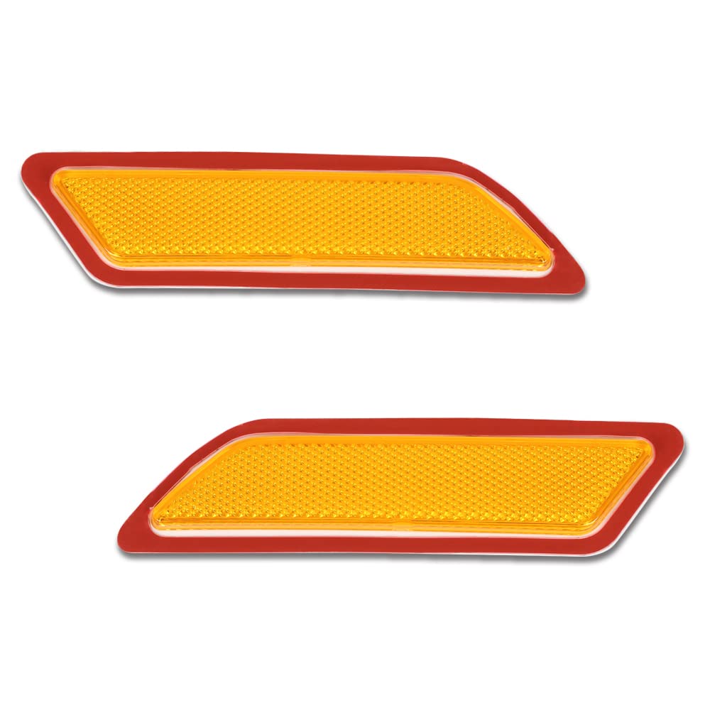PIT66 Bumper Reflector, Compatible with 2012-2015 BMW 320i/328i/335i & 2014-2015 BMW 328d/ActiveHybrid 3 Base, Front Driver & Passenger Side, Orange #63147274522#BM2555102