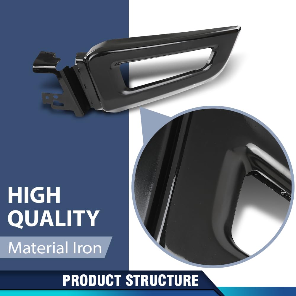 PIT66 Front Bumper Face Bar End Extension Left Driver Side, FO1004119 Black