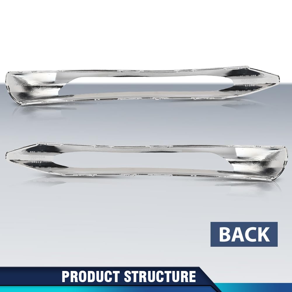 PIT66 Front Bumper Trim Left & Right Side, MB1033100, MB1032100 Silver