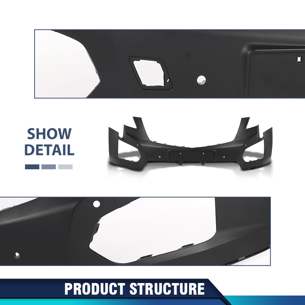 PIT66 Front Upper Bumper Cover Fit Cadillac XT5 2017-2019 with Sensor Holes