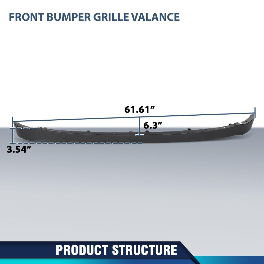 PIT66 Front Bumper Cover Grille Valance, Black PP