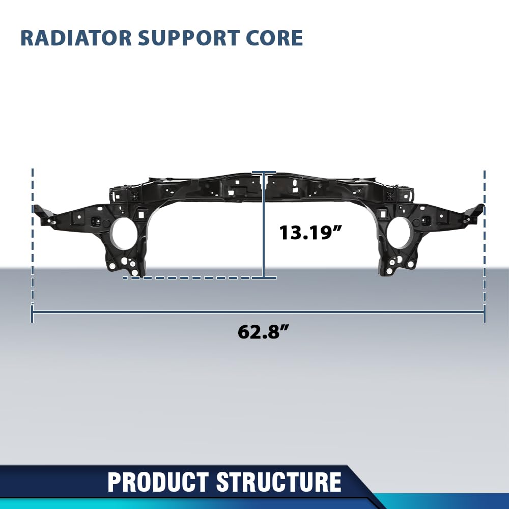 PIT66 Upper Radiator Support Core Compatible with Porsche Cayenne 2011-2018 95850559402, PO1225100 Black PP