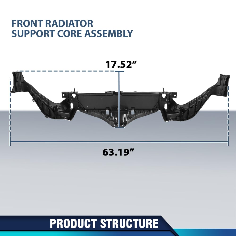 PIT66 Front Radiator Support Core Assembly Compatible with Lincoln MKZ 2013-2016 DP5Z16138E Black PP
