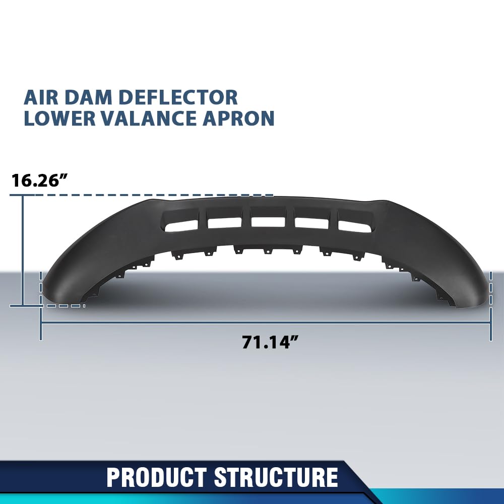 PIT66 Air Dam Deflector Lower Valance Apron Compatible with Audi Q5 2013-2017 / SQ5 2014-2017, Fit for Models Without S-Line Package 8R0807061FGRU, AU1093101 PP Plastic