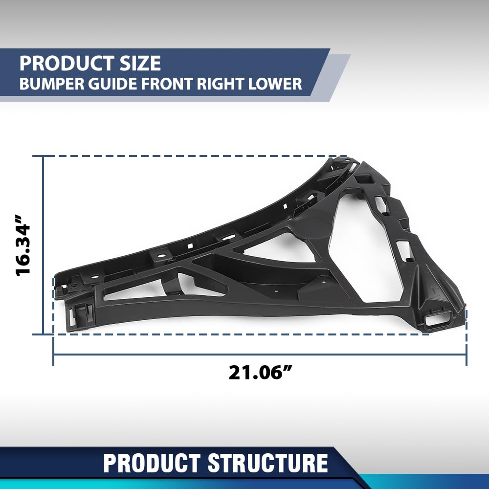 PIT66 Front Right Lower Bumper Bracket, Black