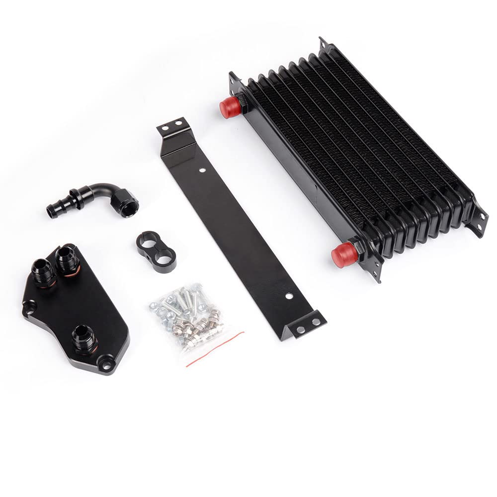 PIT66 10 Row AN10 Aluminum Oil Cooler Kit, Compatible with BMW E36/E46 M3 135/E90 335/640/740 X1/Z4 Turbo