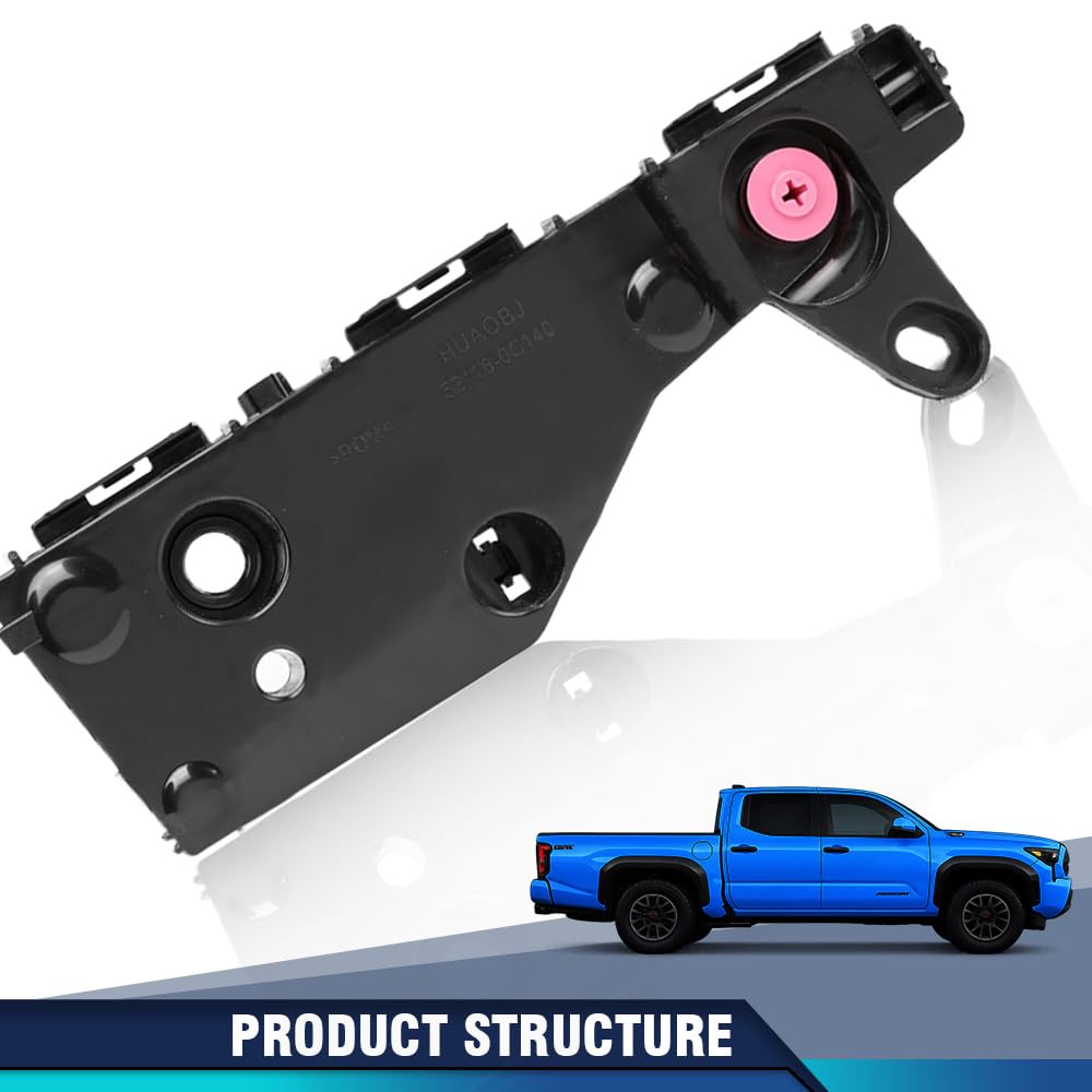 PIT66 Front Left Bumper Bracket Black Fit Toyota Tundra/Sequoia 2022-2025