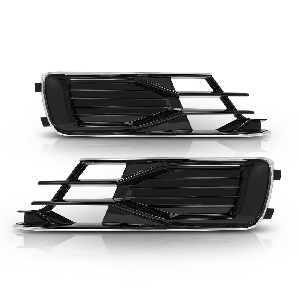 PIT66 2PCS Front Bumper Fog light Cover Grills, Black