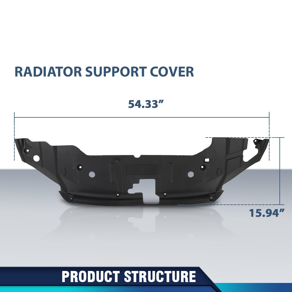 PIT66 Front Radiator Support Cover Compatible with Ford Mustang 2013-2014 DR3Z8C291AA, FO1224113 Black