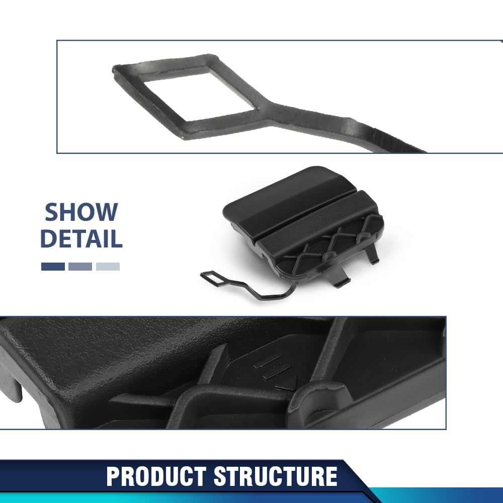 PIT66 Rear Bumper Tow Hook Cover Compatible with Benz C 300 350e 400 450 43 63 2015-2020 2058850256 Black