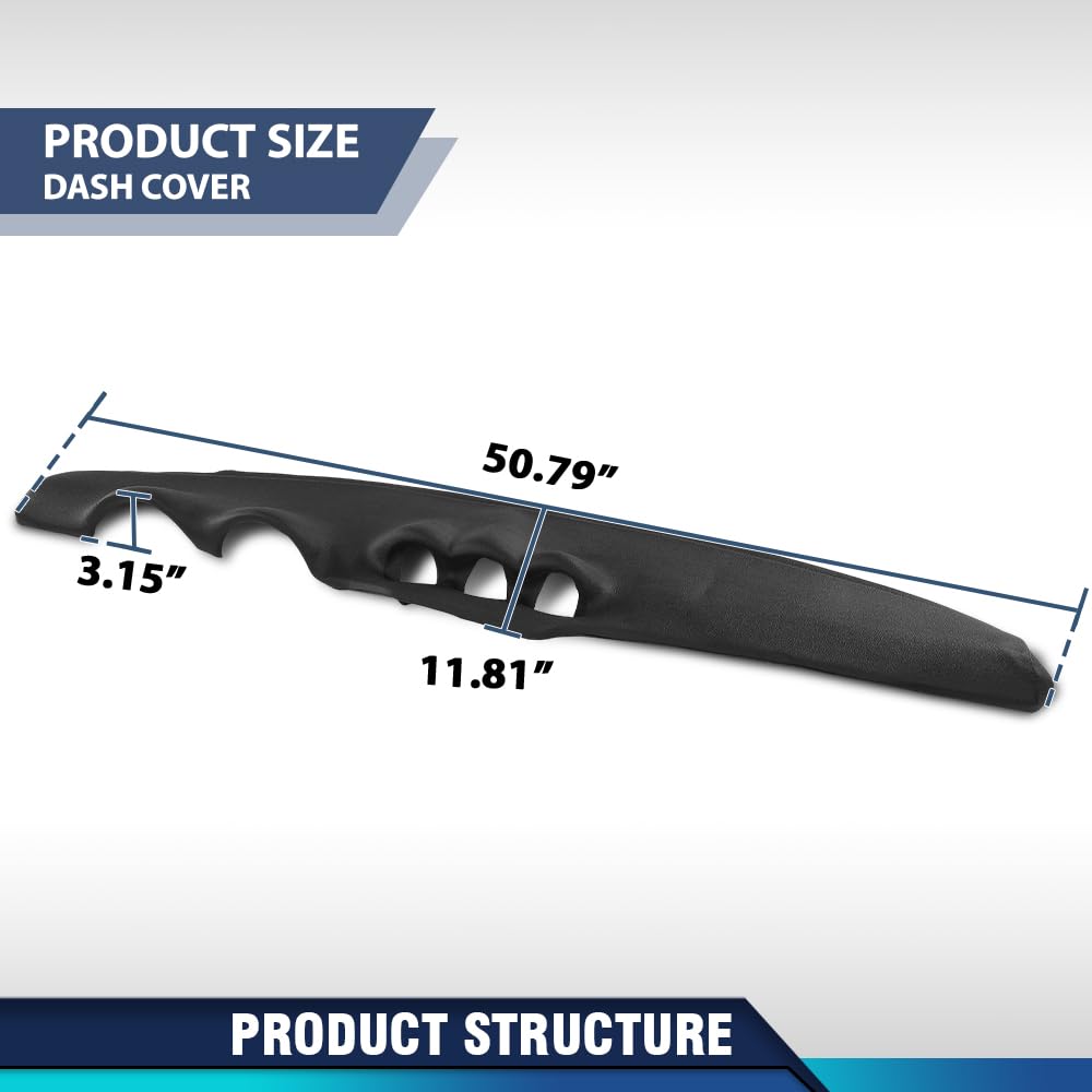 PIT66 TPE Dash Cap Cover Dashboard 1 Pc Fit Datsun 240Z 1970-1973 Black