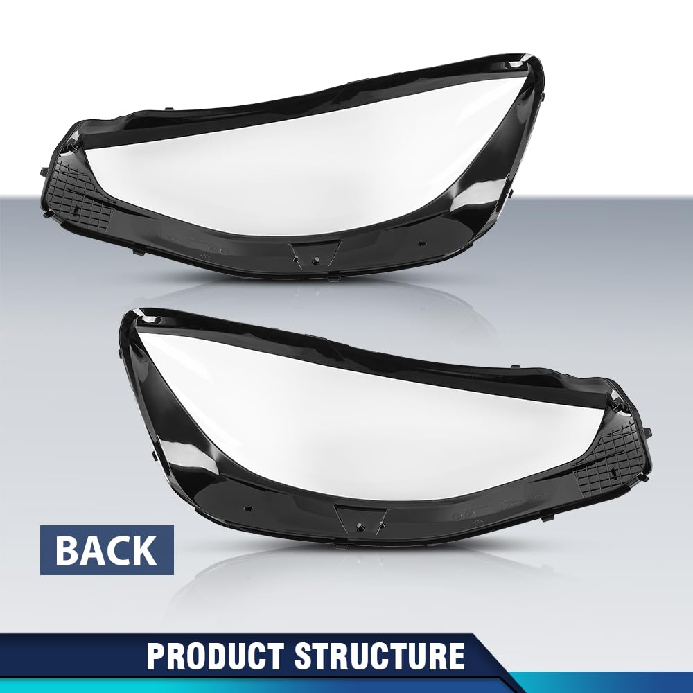 PIT66 Headlight Lens Headlamp Cover Pair Compatible with Benz SClass W223 V223 Z223 Models 2020-2024 Clear