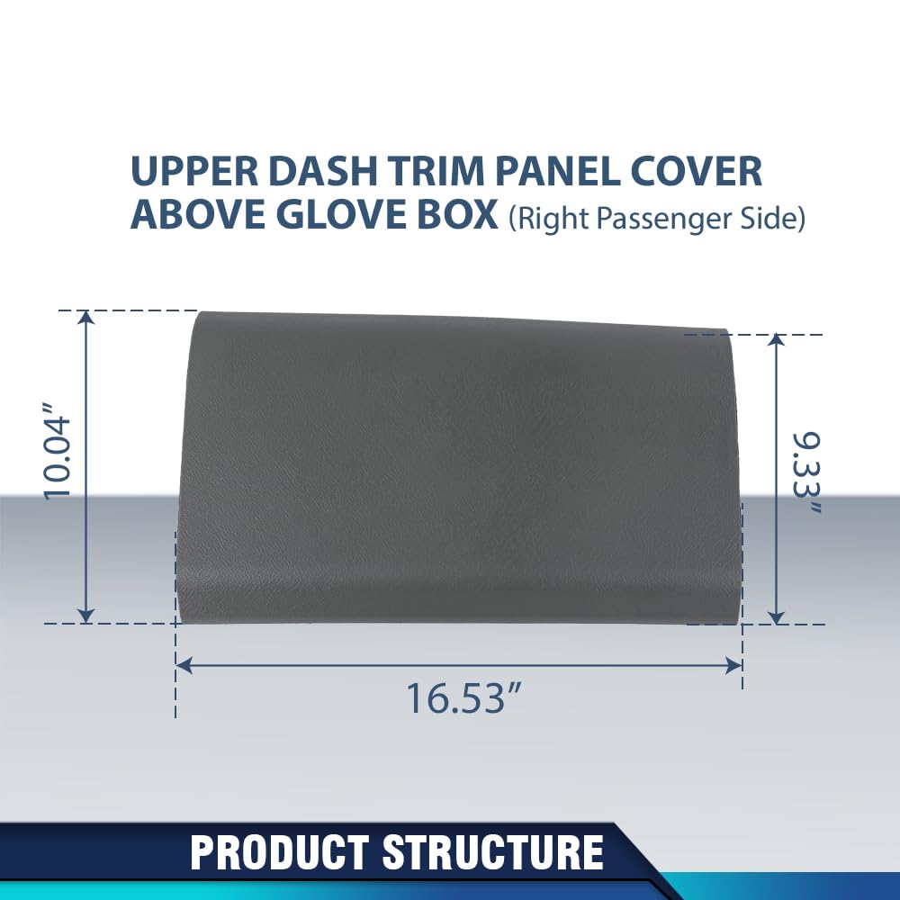 PIT66 Dash Panel Cover Fit Ford F150 2004-2008 Right Upper Bezel, Gray
