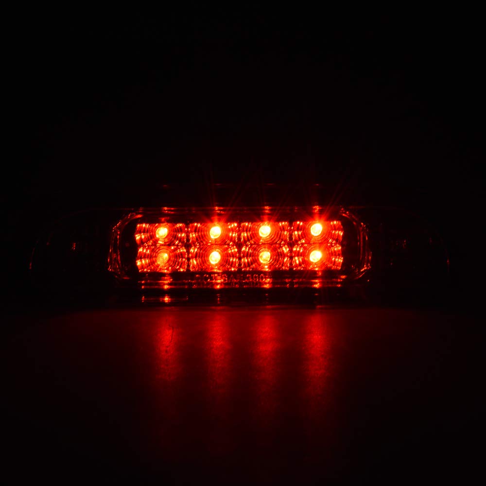 PIT66 LED 3rd Brake Light, Compatible with 99-04 Jeep Grand Cherokee High Mount Third Stop Tail Parking Light Chrome Housing Red Lens