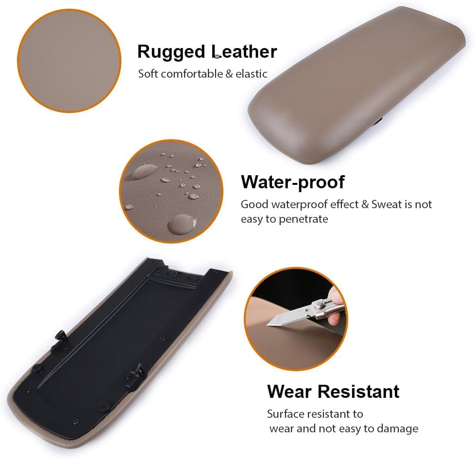 PIT66 Center Console Armrest Lid, Fit Ford Explorer 1997-2000 Beige