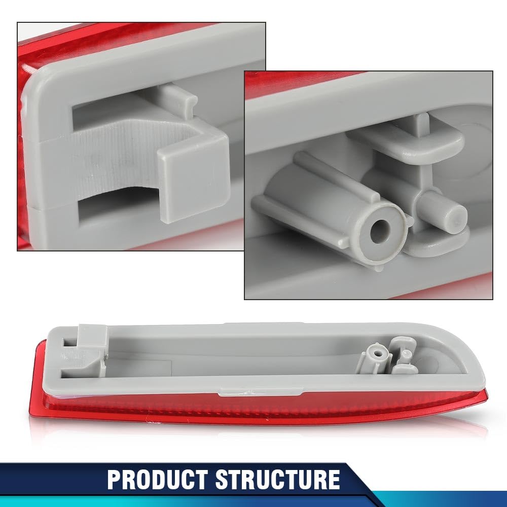 PIT66 Tail Brake Stop Lamp Rear Bumper Reflector Compatible with Toyota RAV4 2006-2012 Pair Red