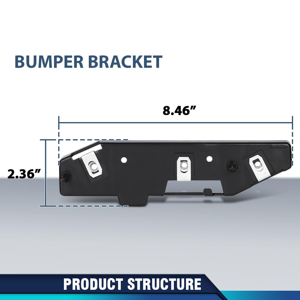 PIT66 Front Bumper Bracket Left Driver Side, FO1032108 Black
